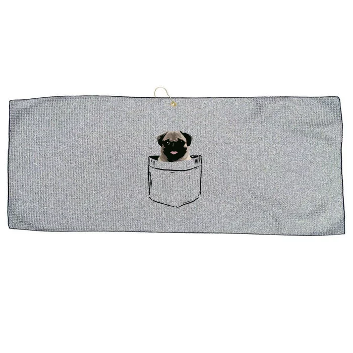 Pocket Baby Pug Dog Lover Dad Mom Boy Girl Funny Large Microfiber Waffle Golf Towel