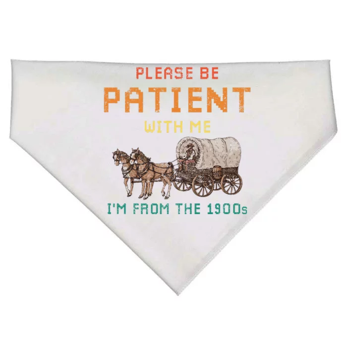 Please Be Patient With Me IM From The 1900s Vintage USA-Made Doggie Bandana