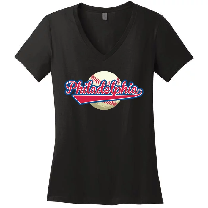 Philadelphia Baseball Women's V-Neck T-Shirt