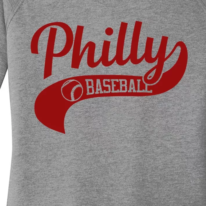 Philly Baseball Player Women's Perfect Tri Tunic Long Sleeve Shirt