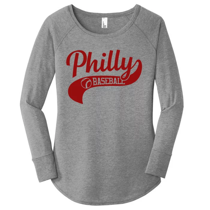 Philly Baseball Player Women's Perfect Tri Tunic Long Sleeve Shirt