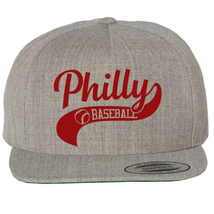 Philly Baseball Player Wool Snapback Cap