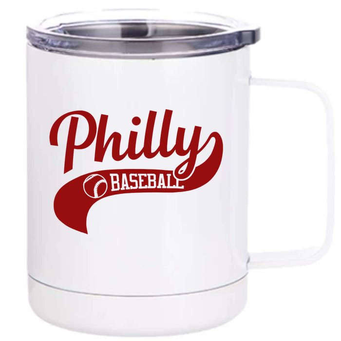 Philly Baseball Player Front & Back 12oz Stainless Steel Tumbler Cup