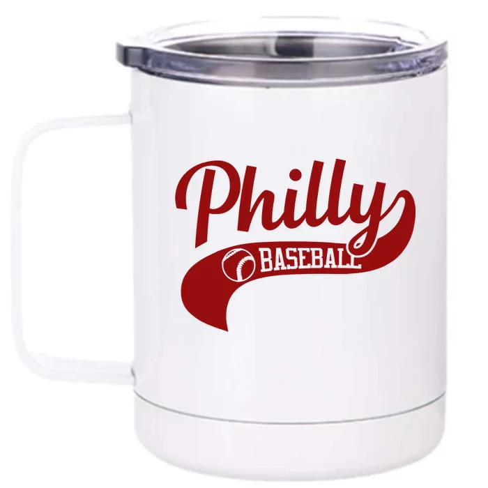 Philly Baseball Player Front & Back 12oz Stainless Steel Tumbler Cup