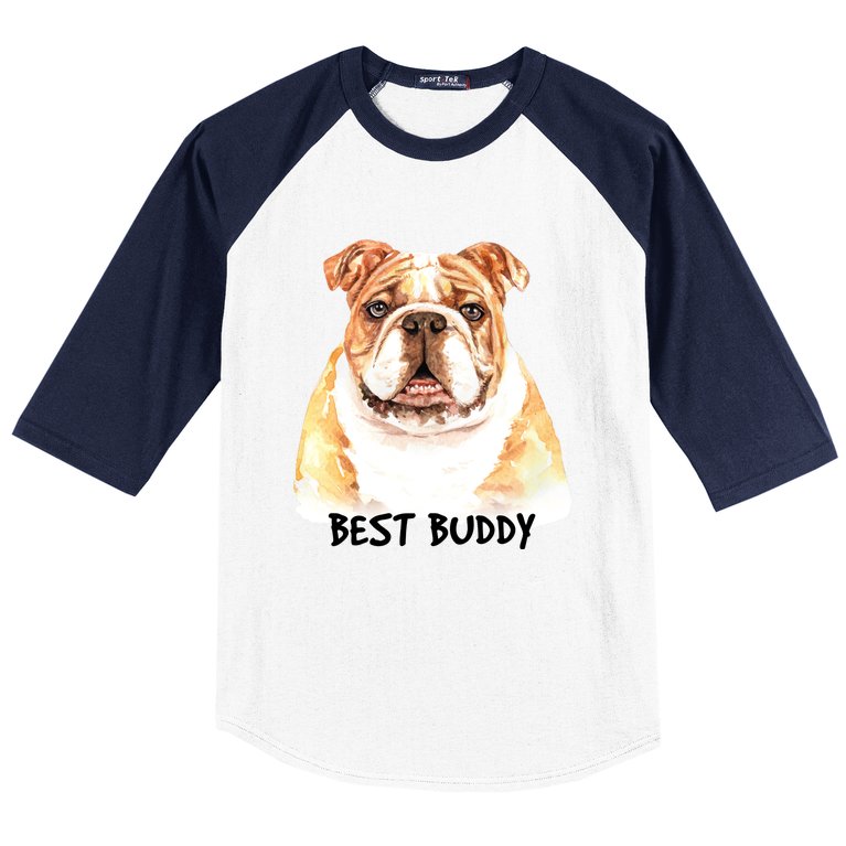 Portrait Bulldog Baseball Sleeve Shirt