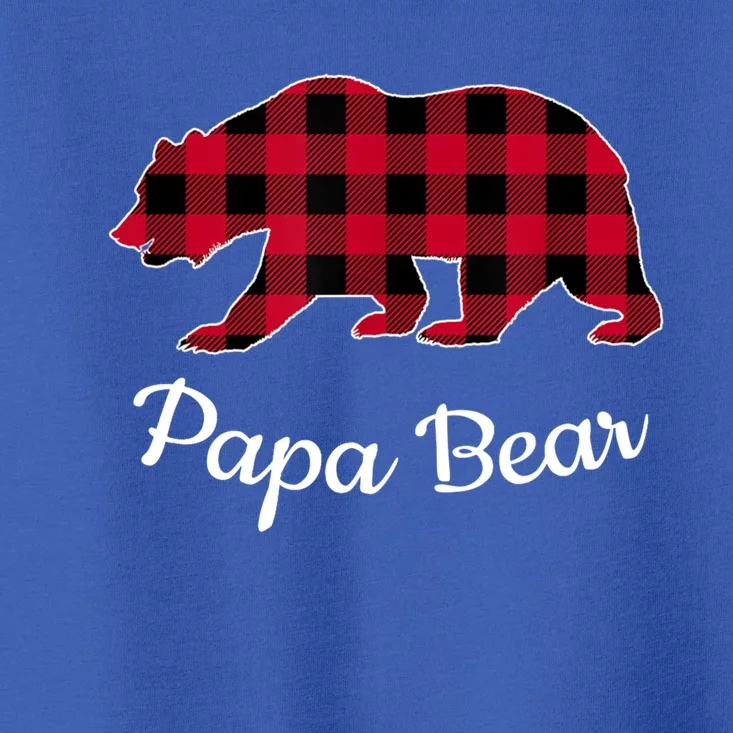 Papa Bear Pajama Red Buffalo Plaid Gift Toddler T-Shirt