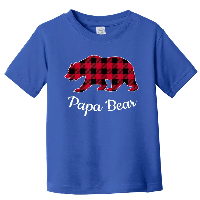 Papa Bear Pajama Red Buffalo Plaid Gift Toddler T-Shirt