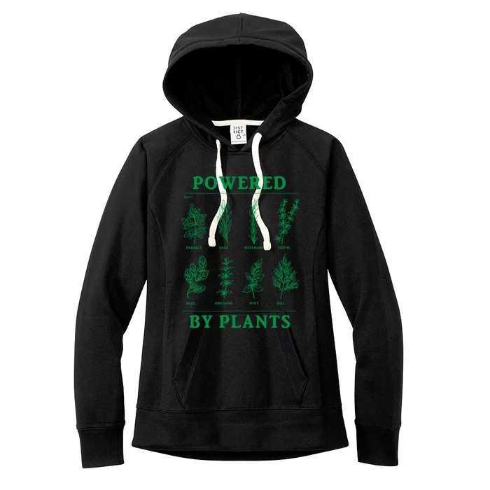 Powered By Plants Vegan Vegetarian Plantmeaningful Giftbased Gift Women's Fleece Hoodie