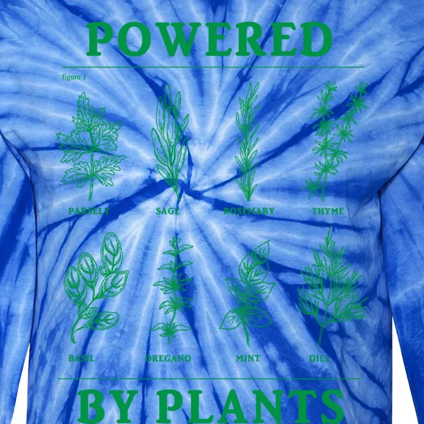 Powered By Plants Vegan Vegetarian Plantmeaningful Giftbased Gift Tie-Dye Long Sleeve Shirt