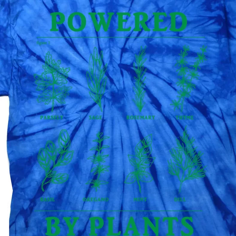 Powered By Plants Vegan Vegetarian Plantmeaningful Giftbased Gift Tie-Dye T-Shirt