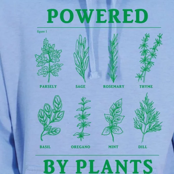 Powered By Plants Vegan Vegetarian Plantmeaningful Giftbased Gift Unisex Surf Hoodie