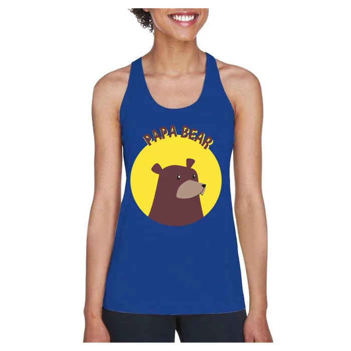 Papa Bear Protective Loving Strong Caring Warm Daddy Gift Women's Racerback Tank