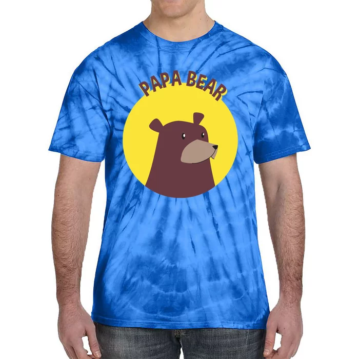 Papa Bear Protective Loving Strong Caring Warm Daddy Gift Tie-Dye T-Shirt