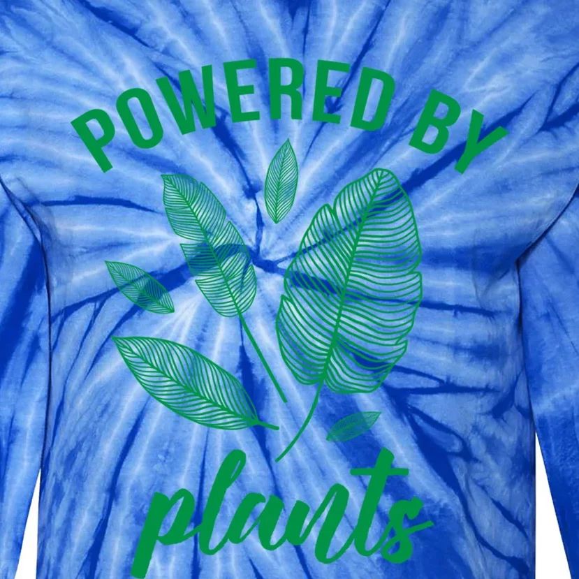 Powered By Plants Vegan Vegetarian Plantgreat Giftbased Gift Tie-Dye Long Sleeve Shirt