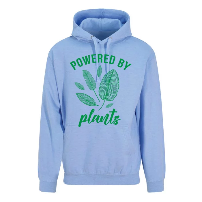 Powered By Plants Vegan Vegetarian Plantgreat Giftbased Gift Unisex Surf Hoodie