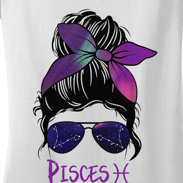 Pisces Birthday Pisces woman Zodiac Constellation Women's V-Neck T-Shirt