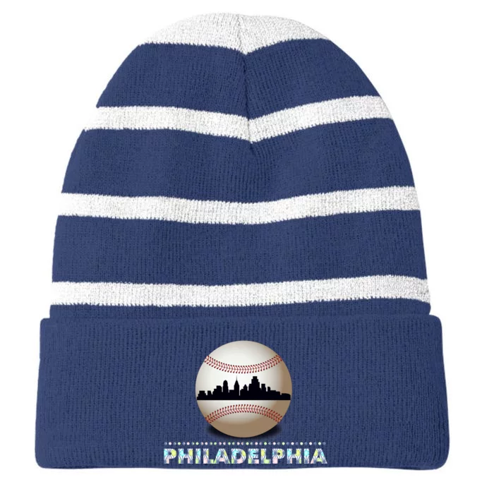 Philadelphia Baseball Philly Skyline Striped Beanie with Solid Band