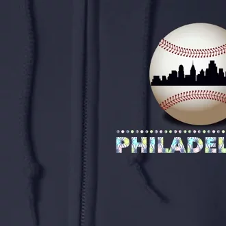 Philadelphia Baseball Philly Skyline Full Zip Hoodie