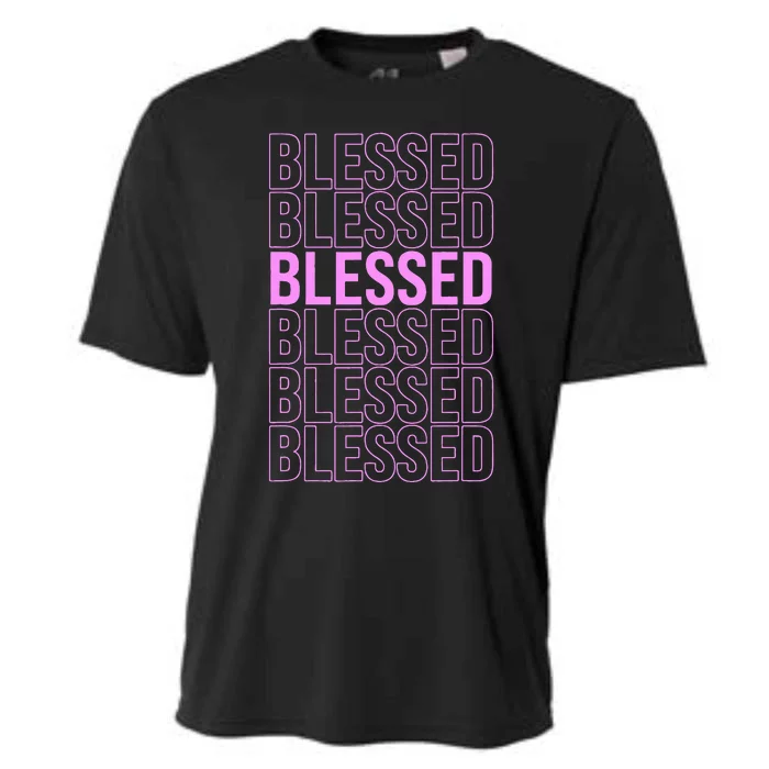 Pink BLESSED Pink Color Graphic Cooling Performance Crew T-Shirt