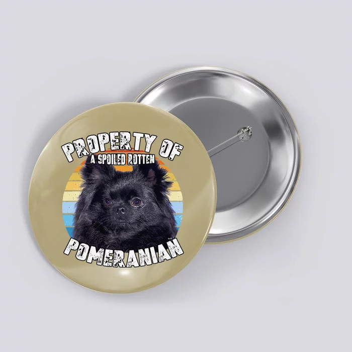 Pomeranian Black Property Of Cute Dog Button