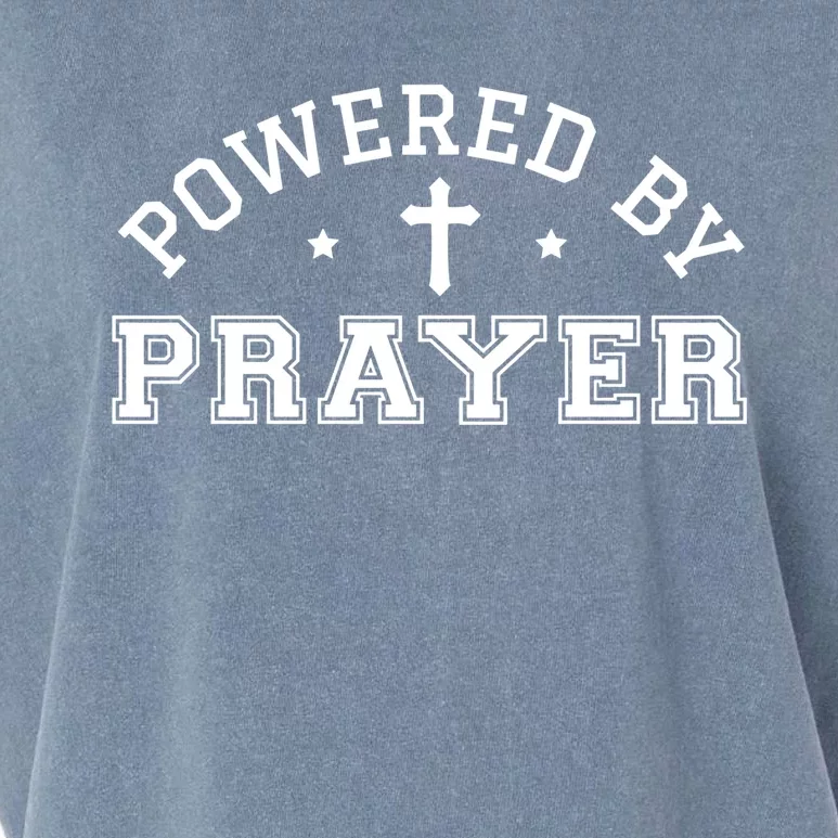 Powered By Prayer Praying Christian Cross Jesus Follower Great Gift Garment-Dyed Women's Muscle Tee