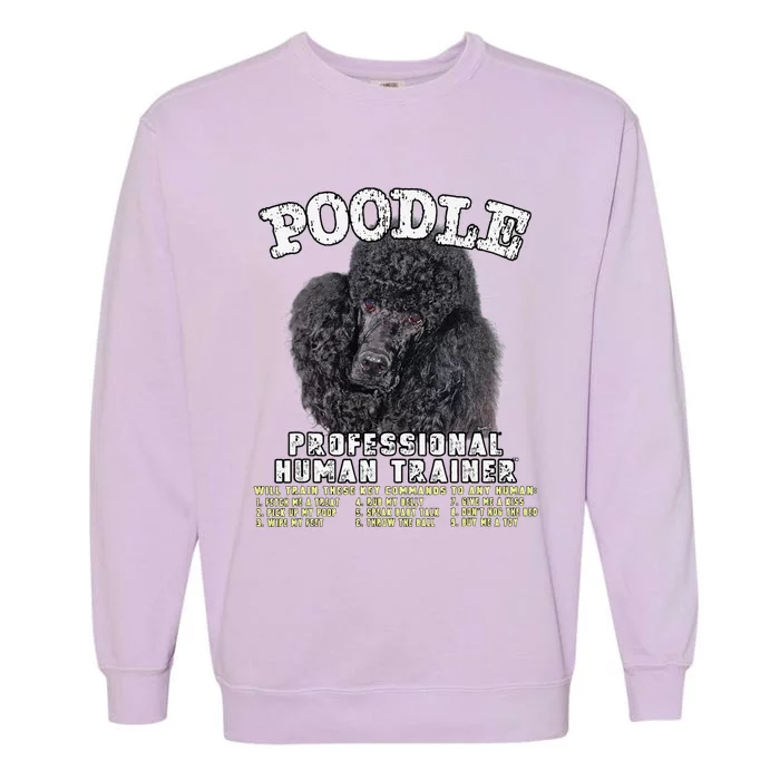 Poodle Black Professional Human Trainer Cute Dog Garment-Dyed Sweatshirt