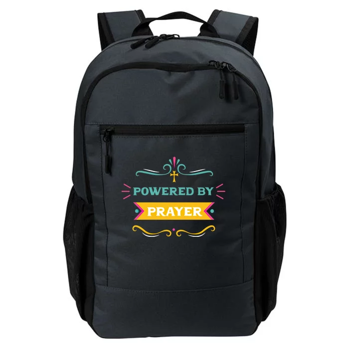 Powered By Prayer Christian Cross Jesus Believer Praying Fan Cute Gift Daily Commute Backpack