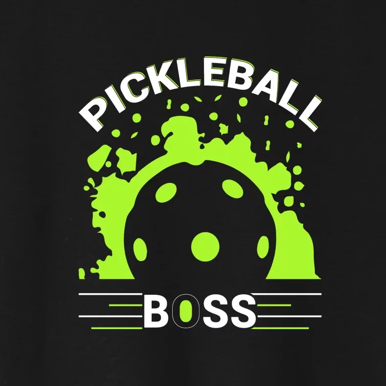 Pickleball Boss Paddles Sport Gift For Pickleball Team Women's Crop Top Tee