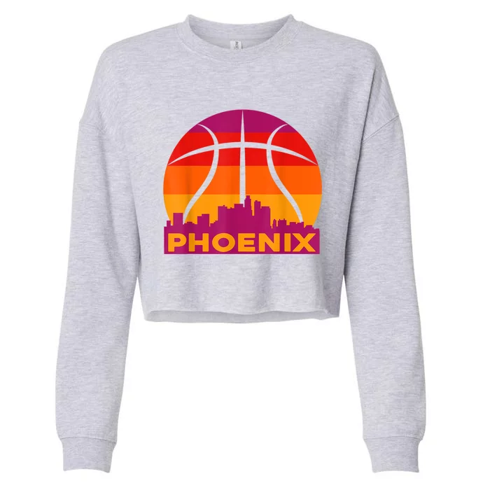 Phoenix Basketball, Phoenix Basketball BBall City Arizona State Retro Vintage Cropped Pullover Crew