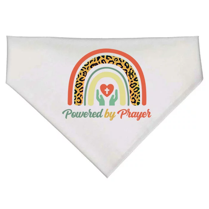 Powered By Prayer Rainbow Praying Christian Jesus Follower Meaningful Gift USA-Made Doggie Bandana