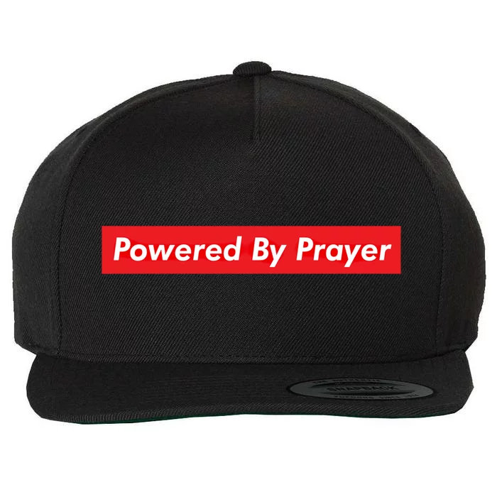 Powered By Prayer Jesus Believer Pray Christian Faith Pastor Gift Wool Snapback Cap