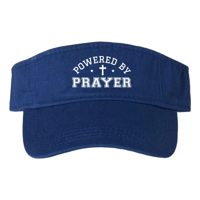 Powered By Prayer Praying Christian Cross Jesus Follower Gift Valucap Bio-Washed Visor