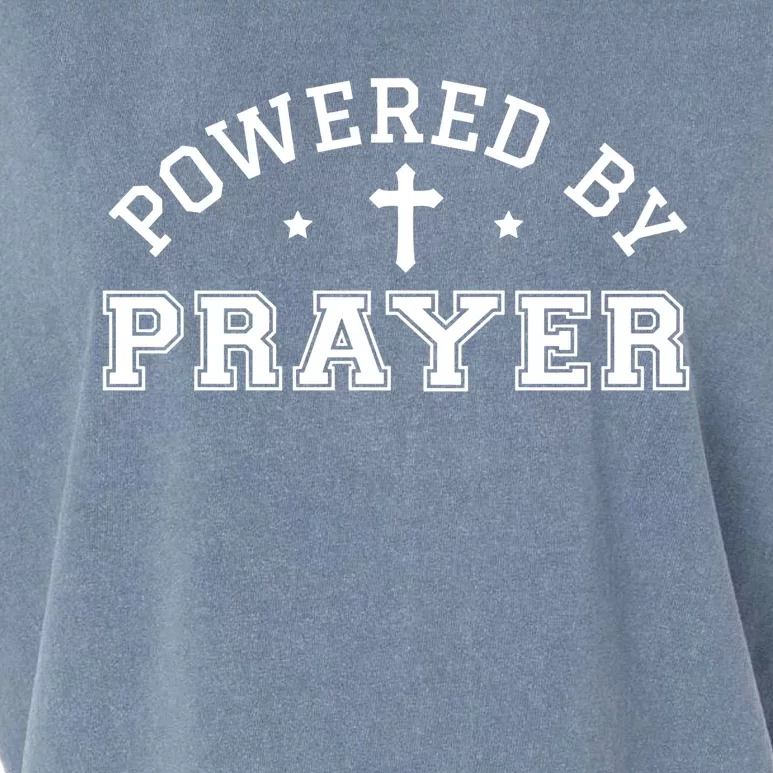 Powered By Prayer Praying Christian Cross Jesus Follower Gift Garment-Dyed Women's Muscle Tee