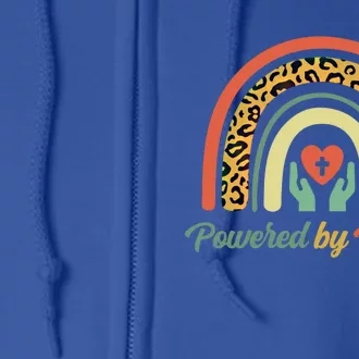 Powered By Prayer Rainbow Praying Christian Jesus Follower Gift Full Zip Hoodie