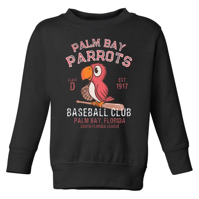 Palm Bay Parrots Baseball Retro Minor League Baseball Team Toddler Sweatshirt