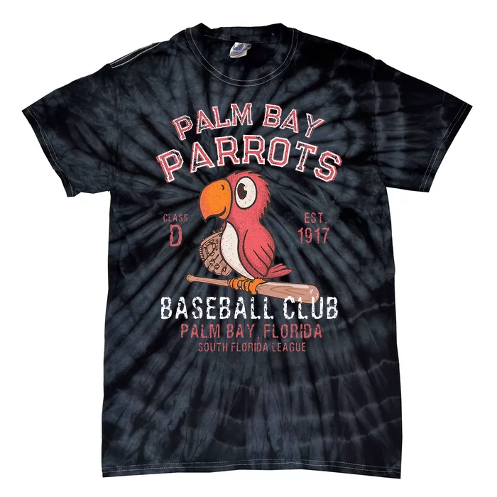 Palm Bay Parrots Baseball Retro Minor League Baseball Team Tie-Dye T-Shirt