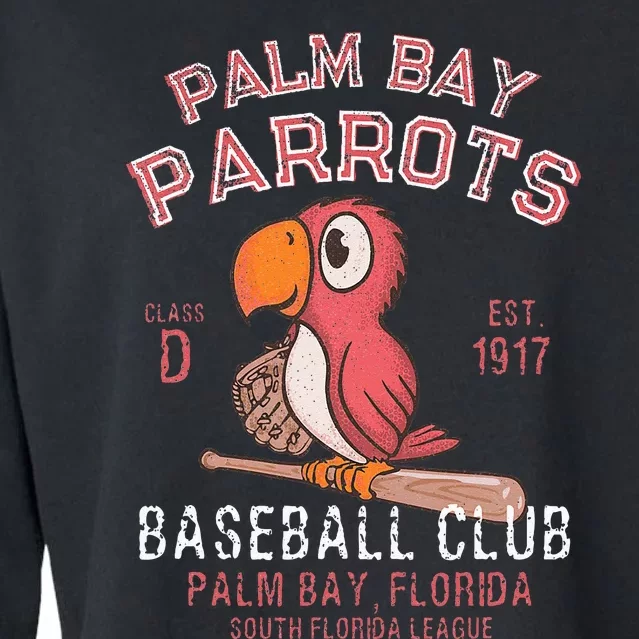 Palm Bay Parrots Baseball Retro Minor League Baseball Team Cropped Pullover Crew