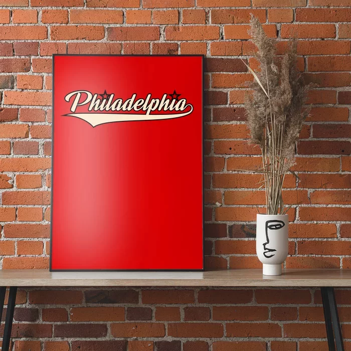 Philly Baseball Philadelphia Lettering Retro Poster