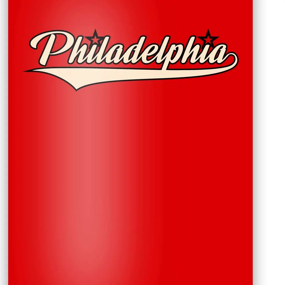 Philly Baseball Philadelphia Lettering Retro Poster