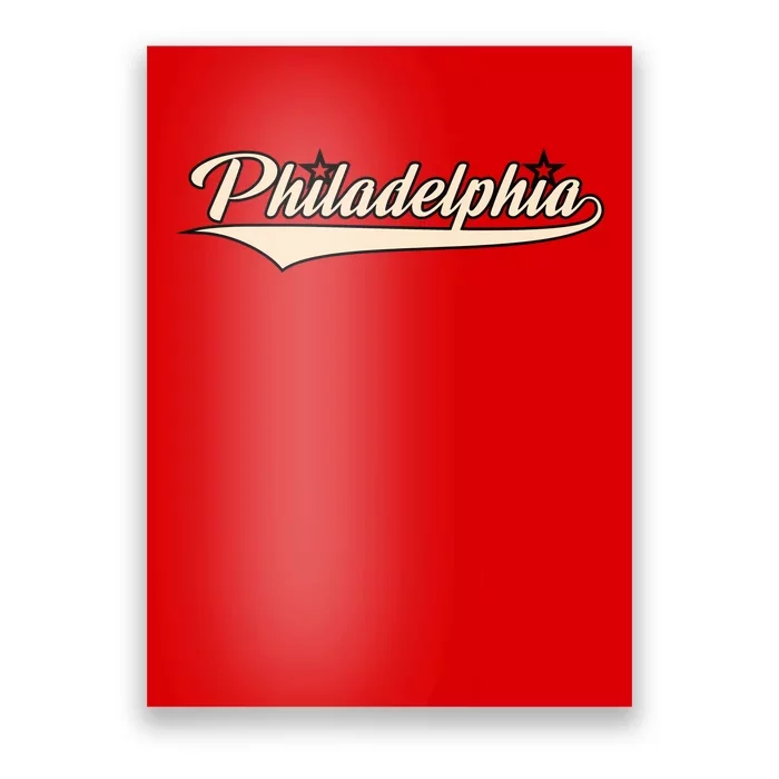 Philly Baseball Philadelphia Lettering Retro Poster