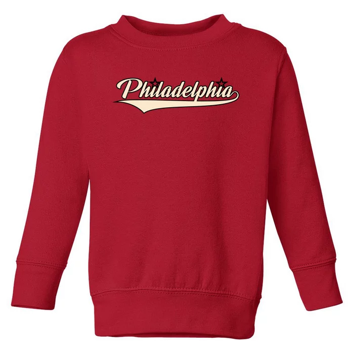 Philly Baseball Philadelphia Lettering Retro Toddler Sweatshirt