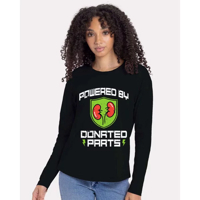 Powered By Parts Organ Transplant Kidney Surgery Womens Cotton Relaxed Long Sleeve T-Shirt