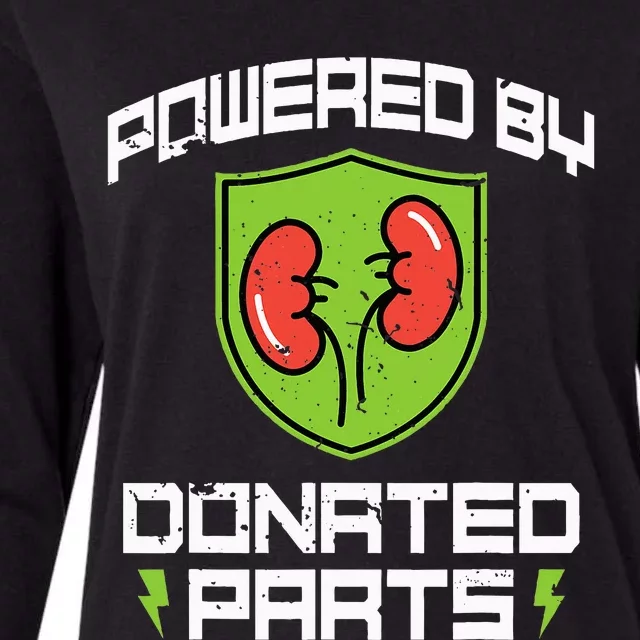 Powered By Parts Organ Transplant Kidney Surgery Womens Cotton Relaxed Long Sleeve T-Shirt