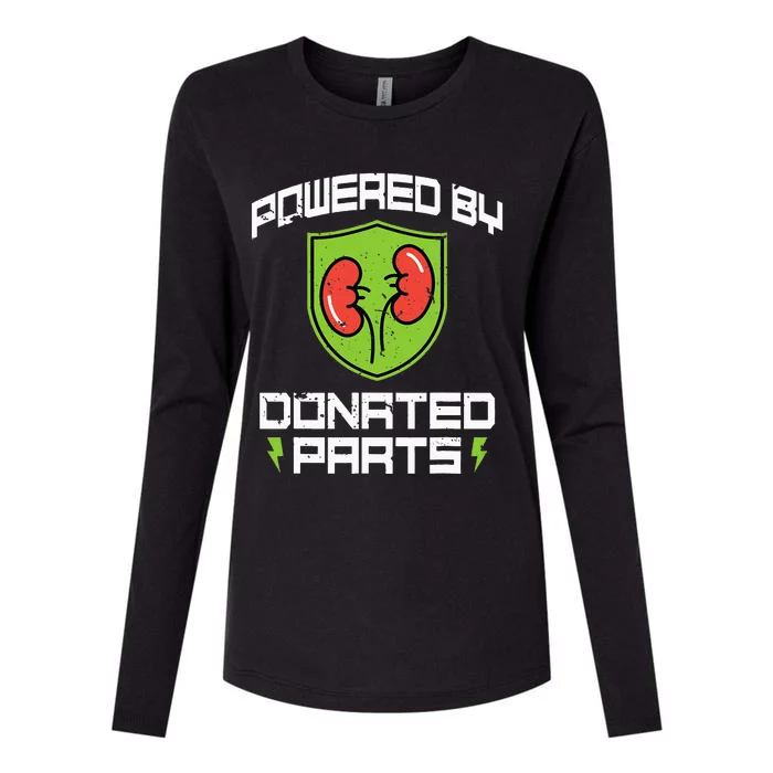 Powered By Parts Organ Transplant Kidney Surgery Womens Cotton Relaxed Long Sleeve T-Shirt