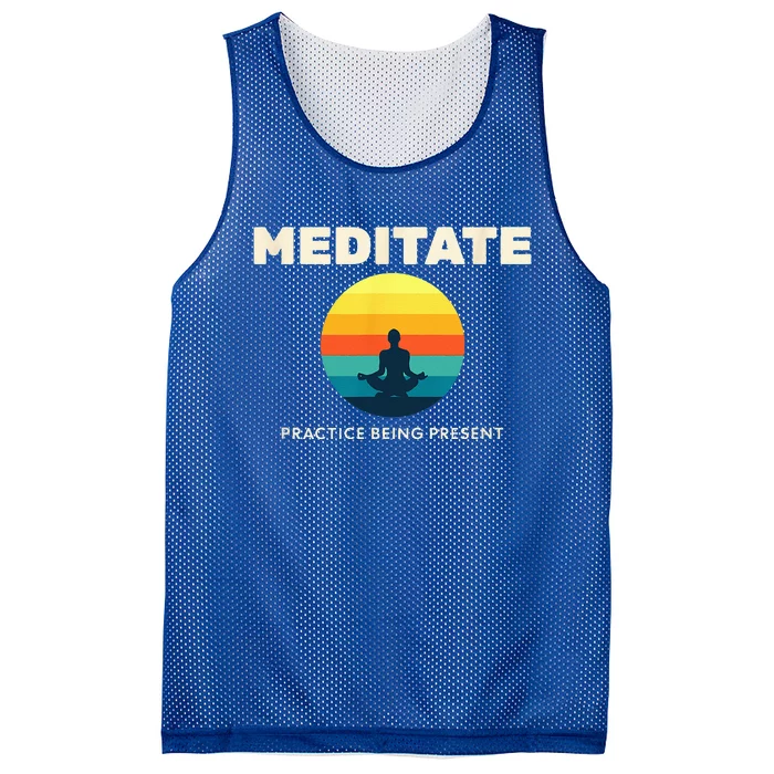 Practice Being Present A Person Meditating Self Realization Mesh Reversible Basketball Jersey Tank