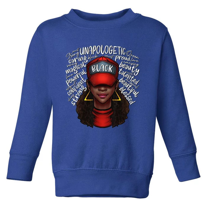 Proud Black Queen African American Ladies BHM Toddler Sweatshirt