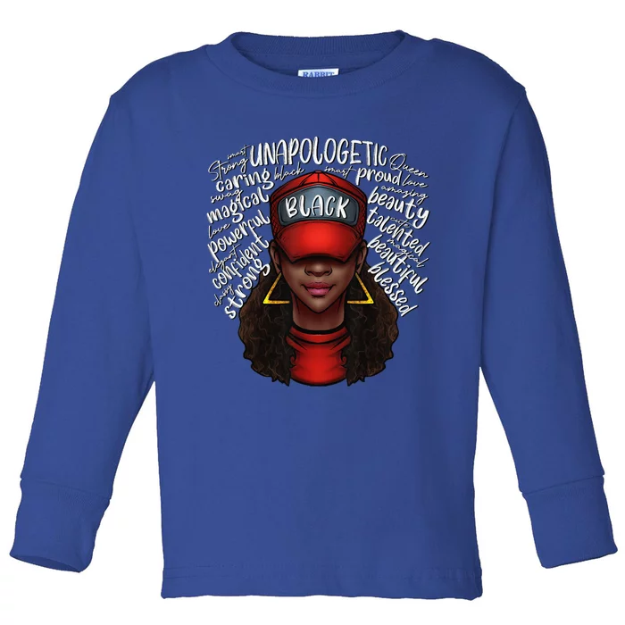 Proud Black Queen African American Ladies BHM Toddler Long Sleeve Shirt