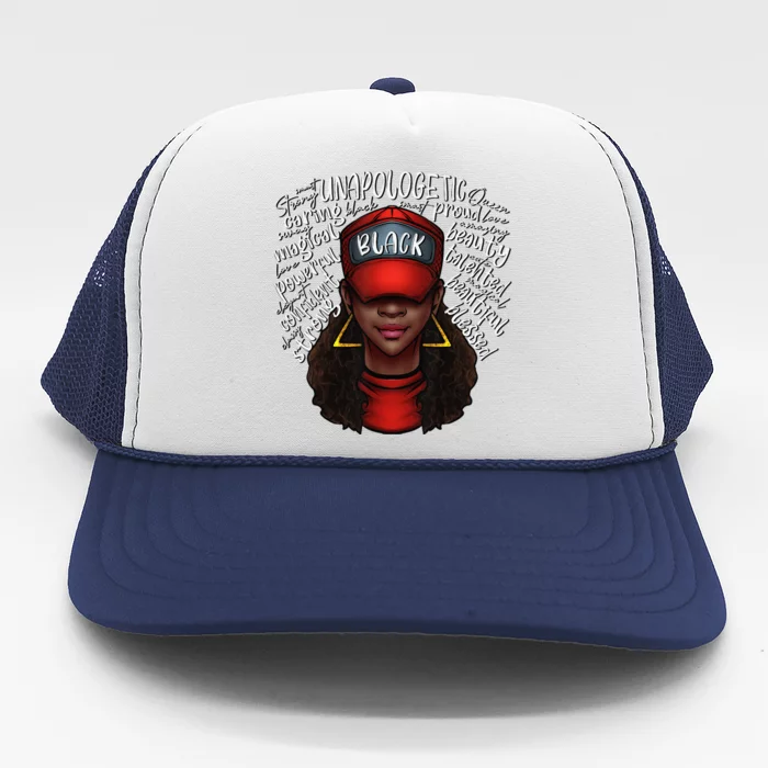 Proud Black Queen African American Ladies BHM Trucker Hat