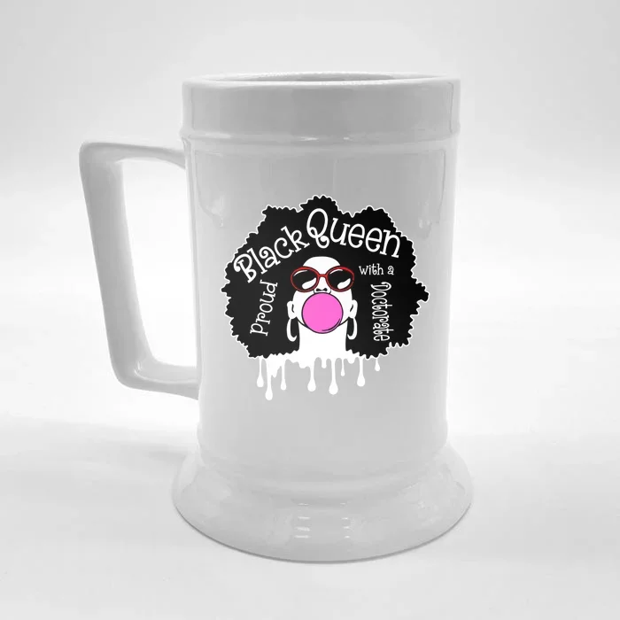 Proud Black Queen Phd Doctorate Degree Phdiva Graduation Cool Gift Front & Back Beer Stein