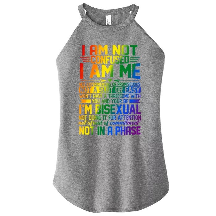 Proud Bisexual Quotes I Am Not Confused Gift Bisexual Pride Great Gift Women’s Perfect Tri Rocker Tank